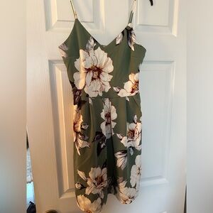 Green floral dress